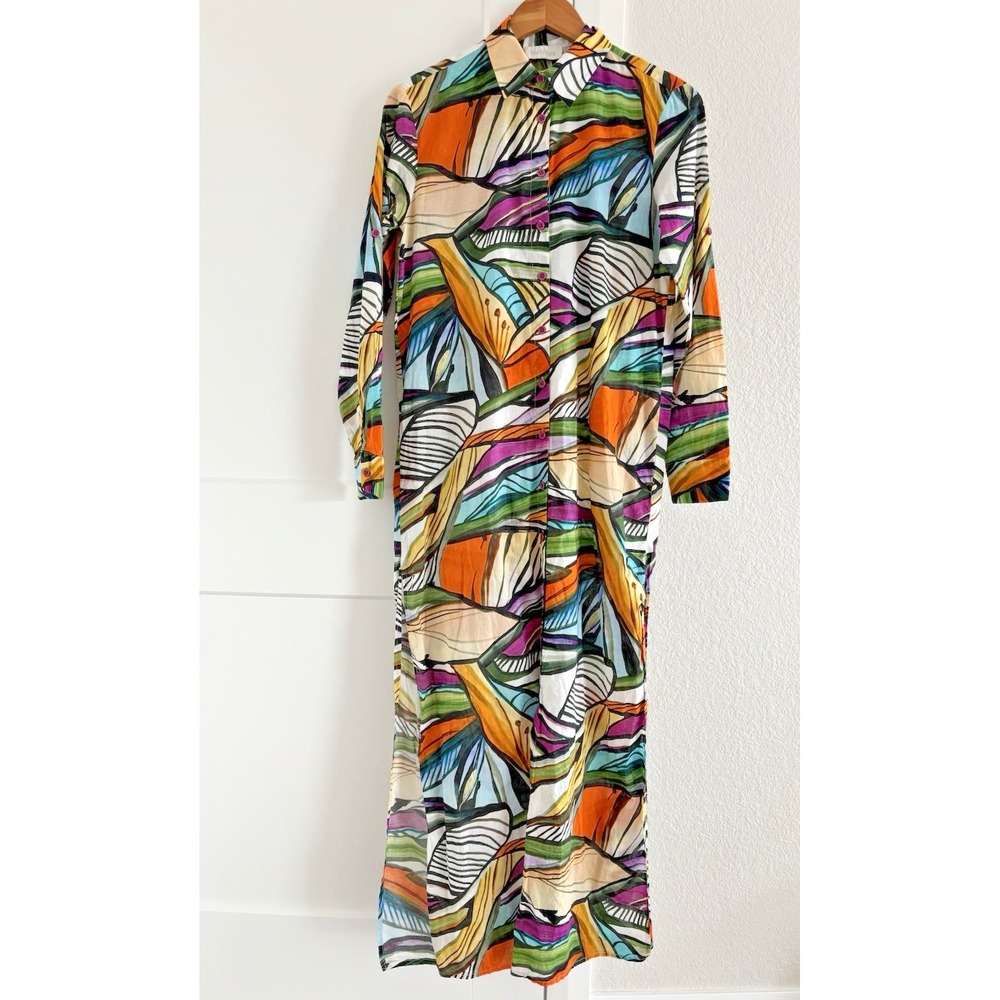 NETWORK Maxi Dress Sun Cover up Women's Tropical Beach Cruise Resor Wear- Size S